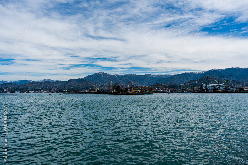 View to Batumi city from the port area