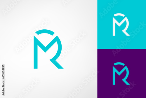 Monogram logo for the letters MR or RM combined in a simple and modern way. Clean, sophisticated and luxurious makes it perfect for logos of any kind of company.
