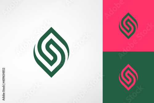 Letter S organic leaf plant petals monogram. Beautiful and elegant feminine logo. Suitable for beauty, cosmetic, environmental, floral, fashion, spa and esthetics salon companies.