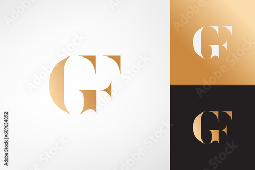 GF serif font simple logo with classic modern style for personal brand, wedding monogram, etc.