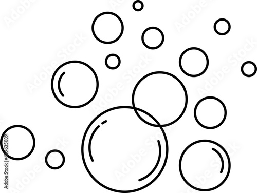 Liquid Water Bubbles Outline Illustration Vector