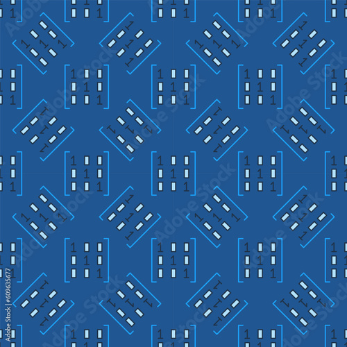 Math Matrix vector Mathematics Sciecnce concept blue seamless pattern