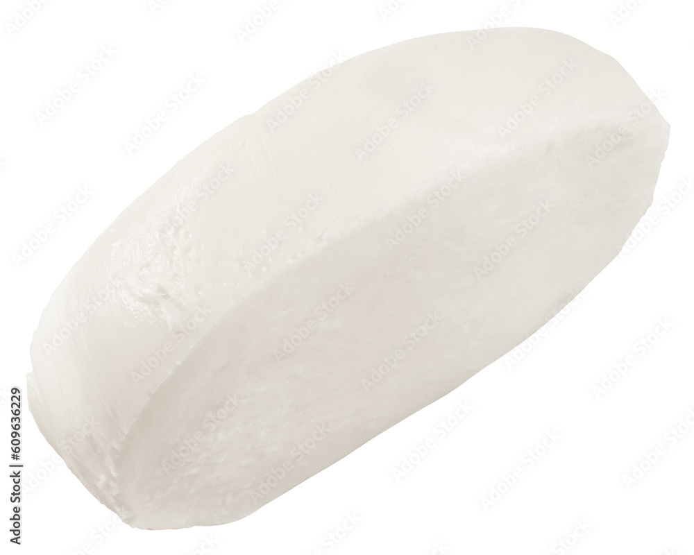 Mozzarella cheese isolated on white background, full depth of field Mozzarella cheese isolated on white background, full depth of field