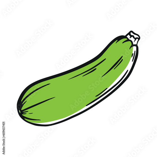 Green squash on white background