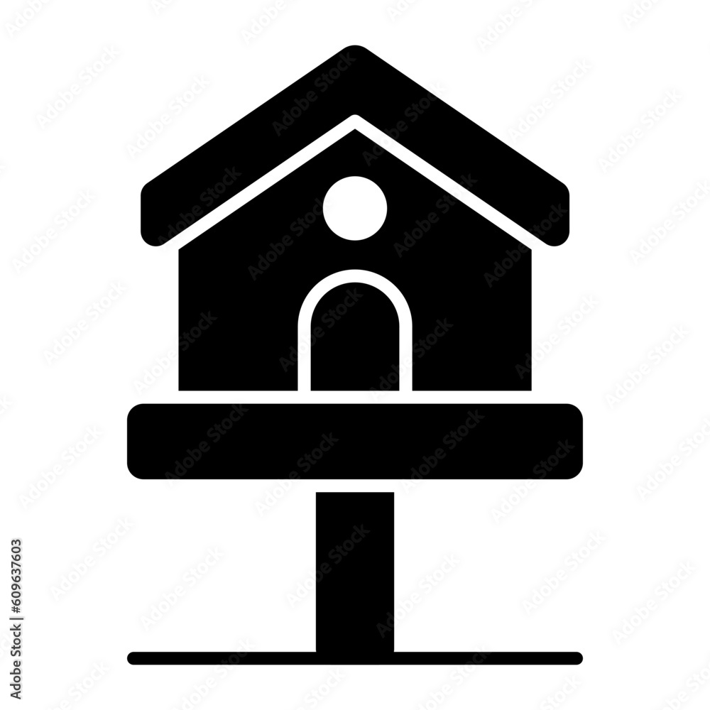 Bird House Glyph Icon Bird House Glyph Icon