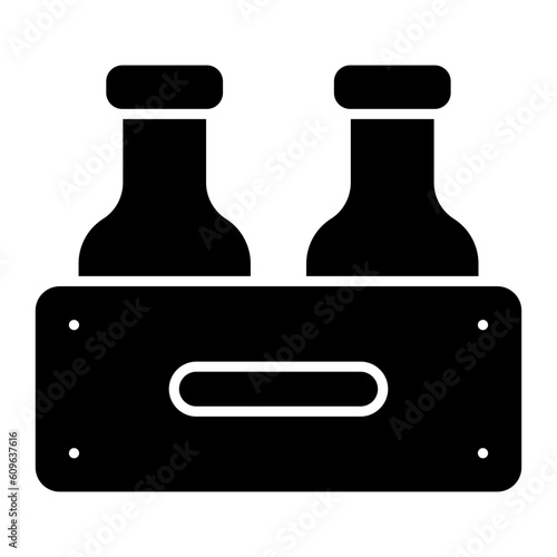 Bottle Crate Glyph Icon