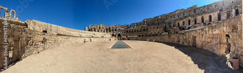 Panorama of Roman Amphitheater at El Jem, Tunisia