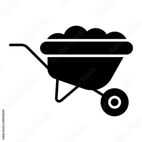 Wheelbarrow Glyph Icon