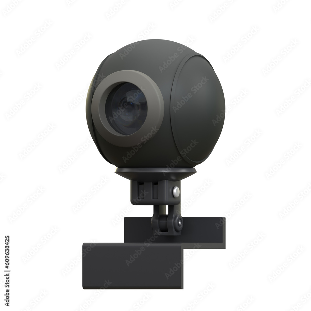 Modern black webcam with one lens and stand lock isolated on a transparent background Modern black webcam with one lens and stand lock isolated on a transparent background
