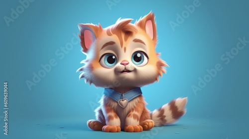 Adorable cartoon cat character, with Generative AI © Ecem