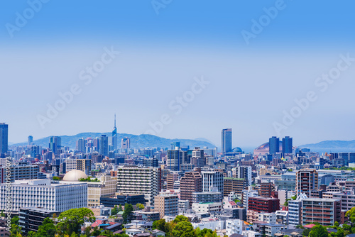 Landscape of Fukuoka city in Japan