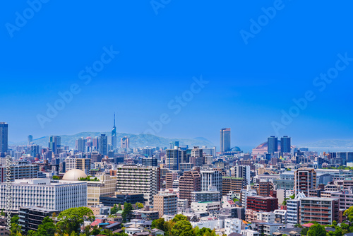 Foto Landscape of Fukuoka city in Japan