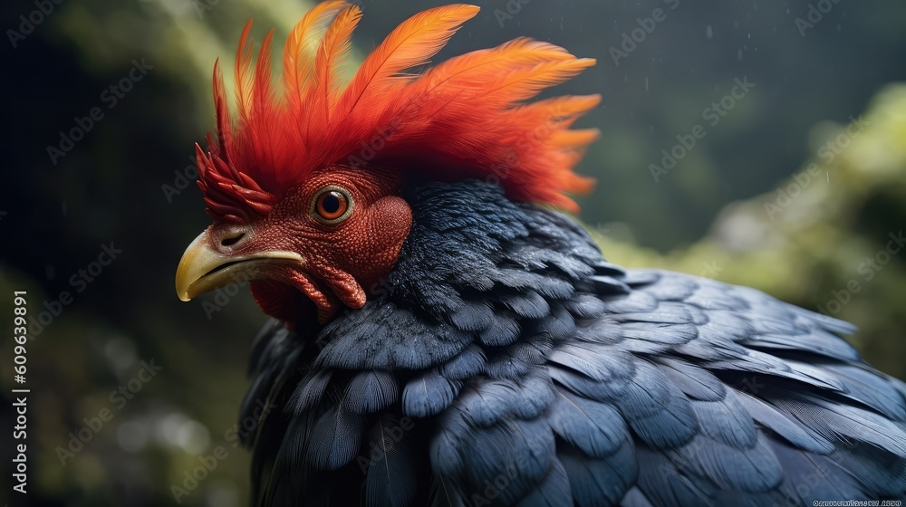 Closeup portrait of Andean Cock-of-the-rock 