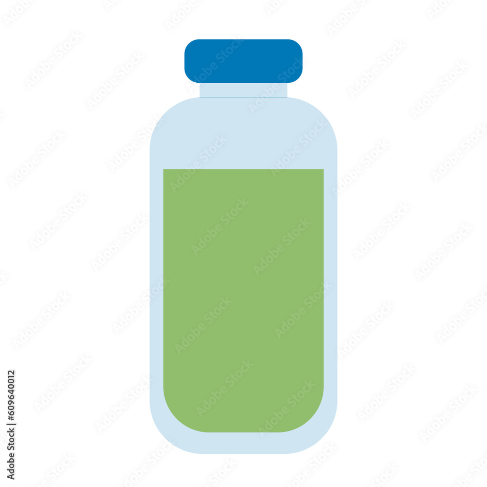 Fototapeta premium simple flat bottle with green drink