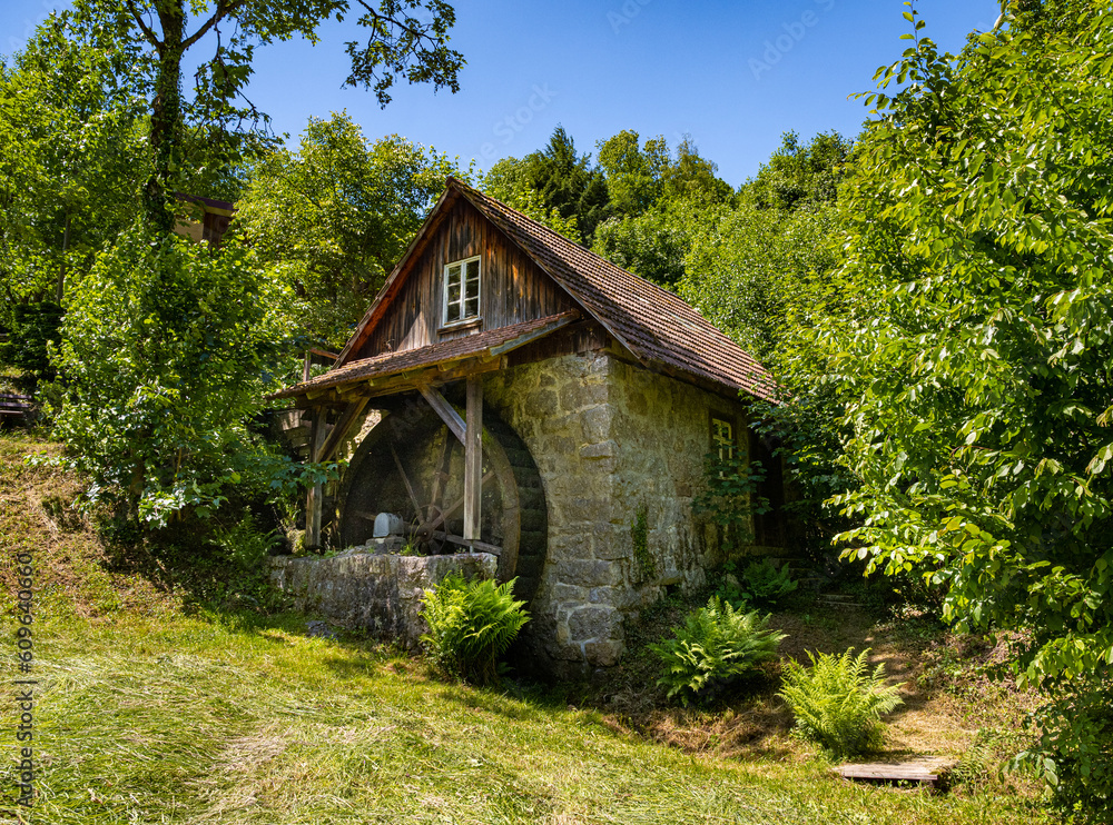 View of Buehler Watermill near Ottershoefen. Black Forest, Baden-Wuerttemberg, Germany, Europe View of Buehler Watermill near Ottershoefen. Black Forest, Baden-Wuerttemberg, Germany, Europe