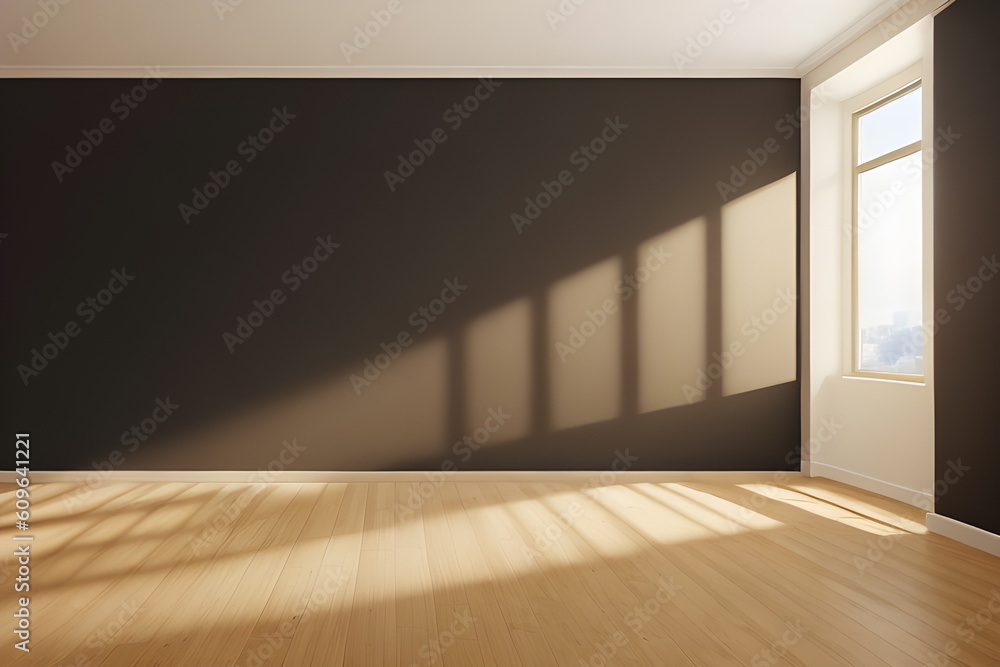 Concept design of the room in a minimalist style, mockup for advertising with empty space. Generative AI