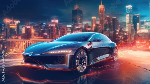 Electric car display, generative ai