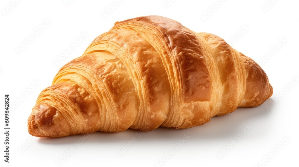 Croissant isolated on white. Generative AI Croissant isolated on white. Generative AI