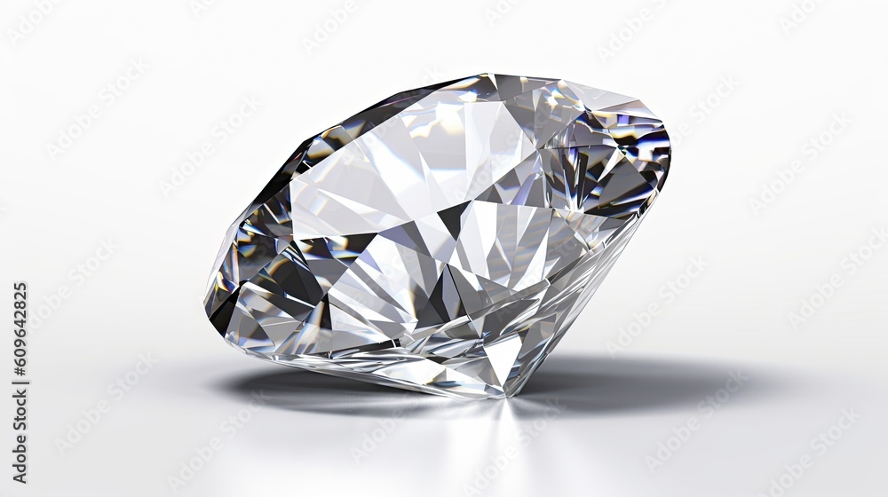 Diamond isolated on white. Generative AI Diamond isolated on white. Generative AI