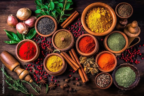 Various Herbs and Spices For Cooking