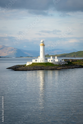 A lighthouse on the edge of a Scottish island