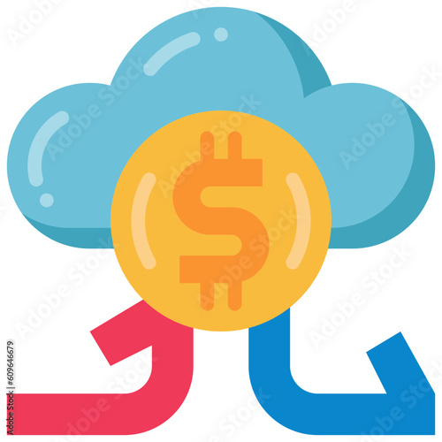 digital money flat icon