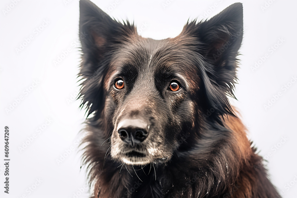portrait of a Belgian Shepherd Dog with white background portrait of a Belgian Shepherd Dog with white background