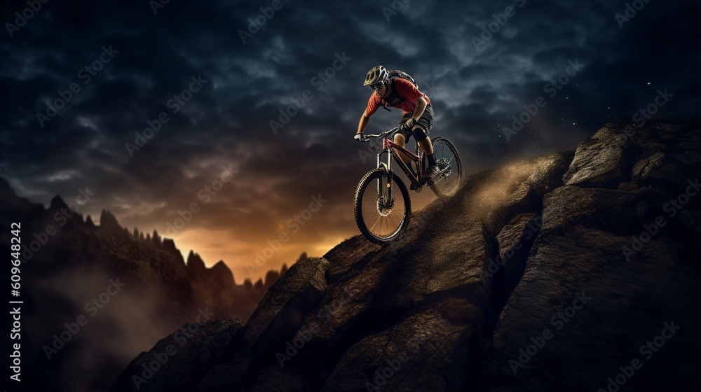 Abstract illustration with extreme sports. Travel illustration. Healthy lifestyle. Generative Ai.