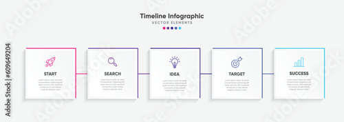 Timeline infographic design with options or steps. Infographics for business concept. Can be used for presentations workflow layout, banner, process, diagram, flow chart, info graph, annual report.