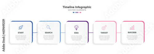 Timeline infographic design with options or steps. Infographics for business concept. Can be used for presentations workflow layout, banner, process, diagram, flow chart, info graph, annual report.