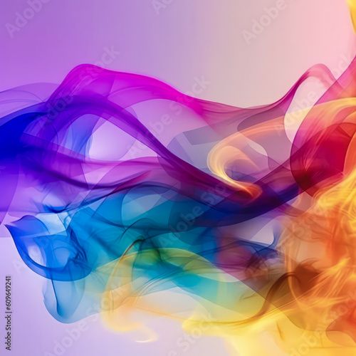 puff of smoke in neon tones  abstract art  colored steam background  smoke cloud swirl pattern  bright vivid colors. AI generated