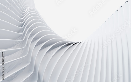 White abstract indoor architecture, 3d rendering.