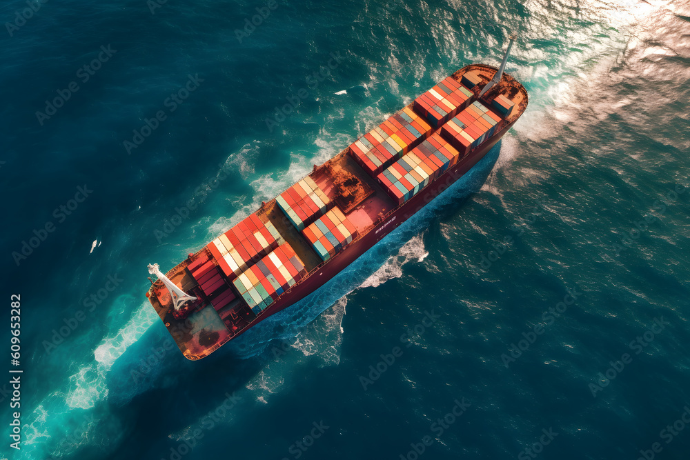 Efficient Freight Transportation: Container Ship on the Ocean - Generative AI