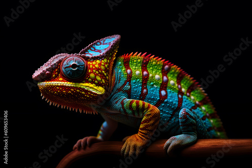 Vibrant Chameleon Camouflage - Generative AI © Martin Lang