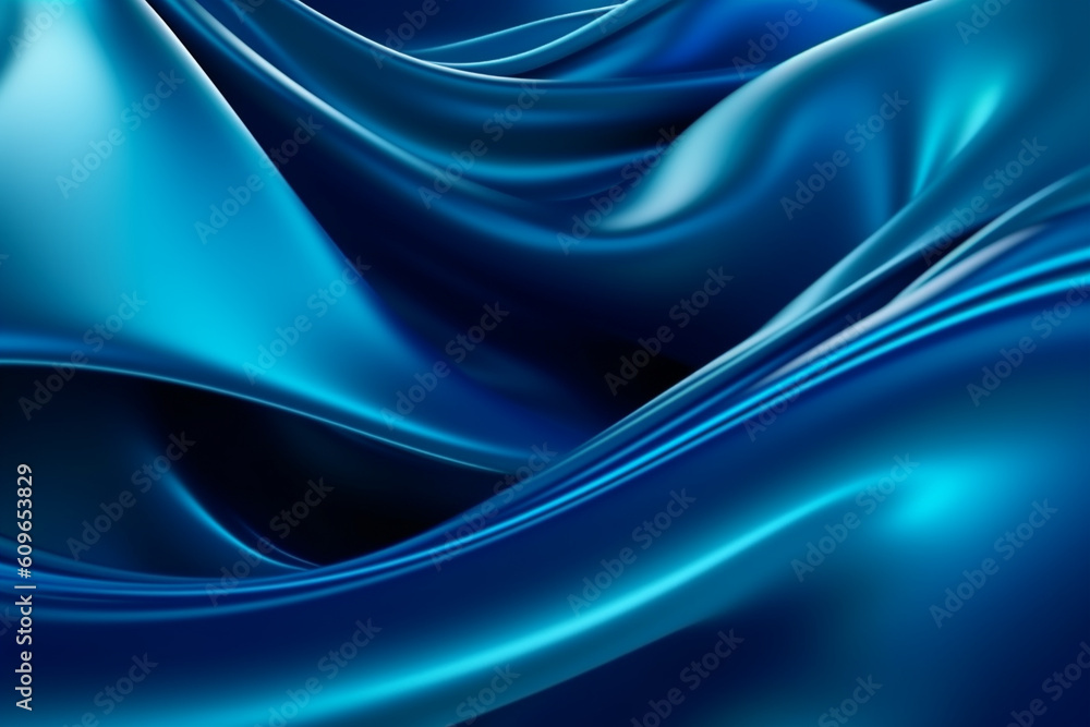 Obraz premium Abstract dark blue fluid twisted wavy background design, visual elements for background, Generative AI