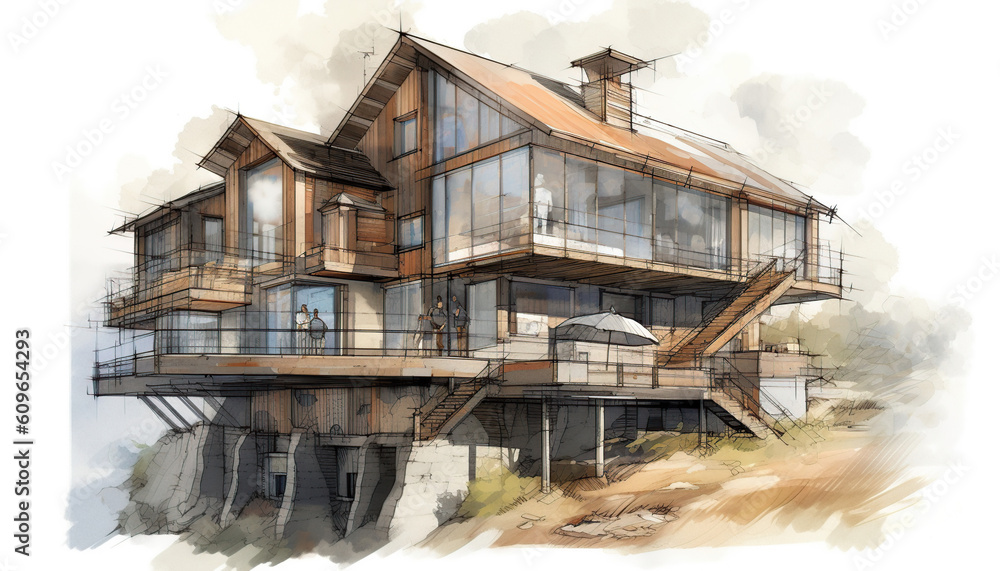 Architectural building sketch Architectural building sketch