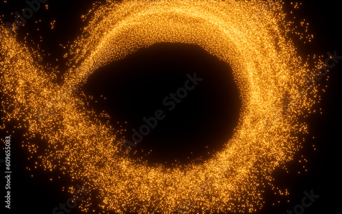 Abstract glowing particles, 3d rendering.