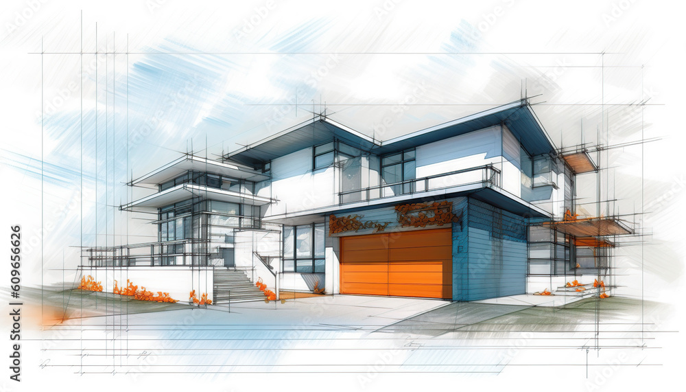 Architectural building sketch Architectural building sketch