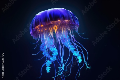 Mesmerizing Luminescence of an Azure Jellyfish
