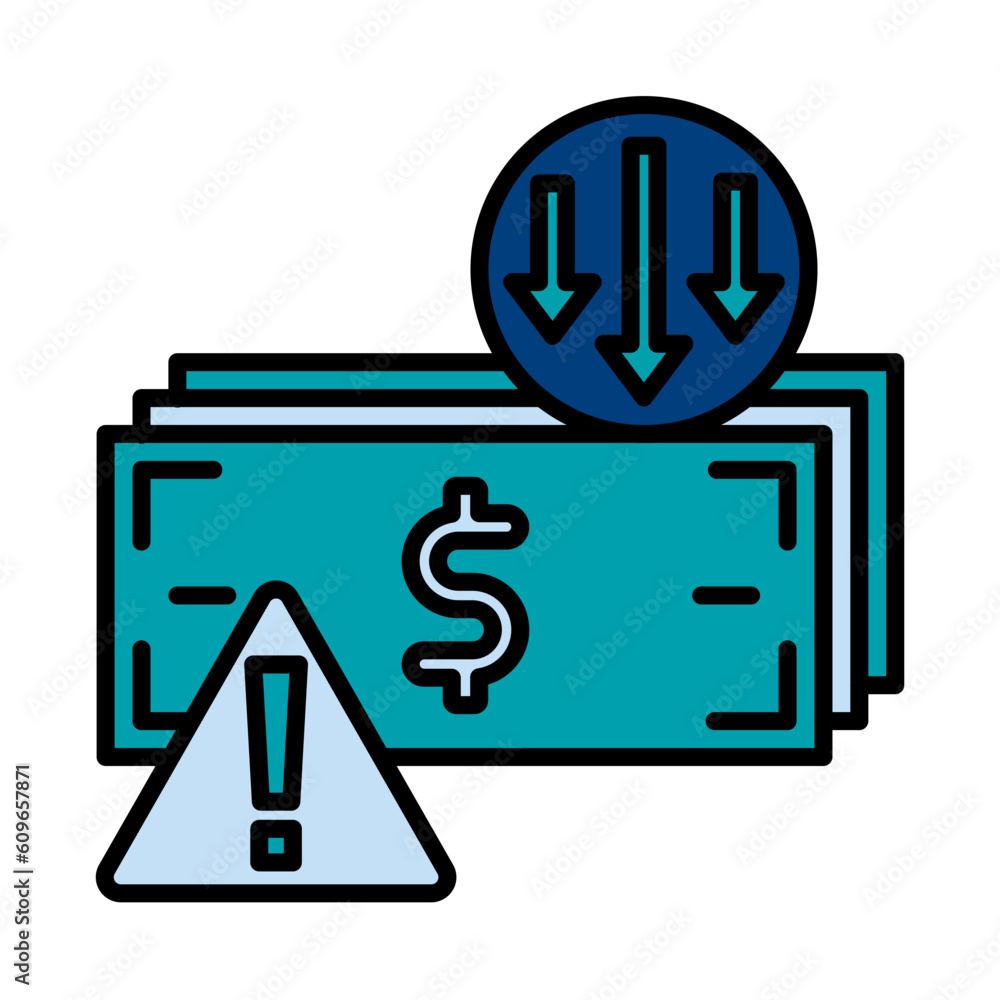 Filled Line Financial crisis design vector icon design vector line icon svg Filled Line Financial crisis design vector icon design vector line icon svg