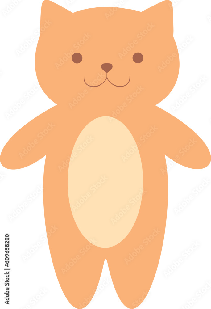 Obraz premium A toy cat isolated on white background. Vector illustration