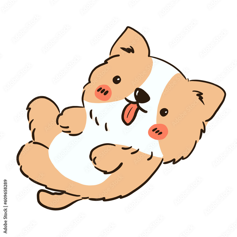 Fototapeta premium Cute dog character hand drawn