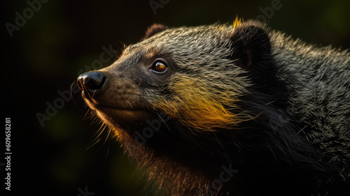 binturong in detailed view created with Generative AI technology © Robert Herhold