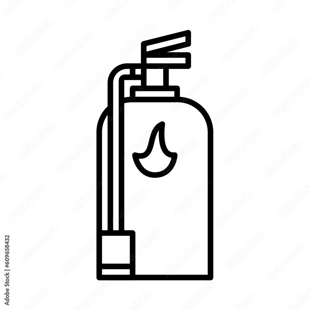 Obraz premium Fire Extinguisher design vector icon design vector line icon svg