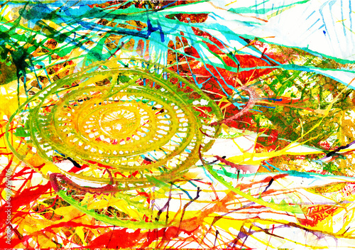 Art abstract background. Hand painting on paper.