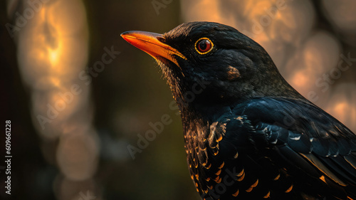 blackbird in the sun created with Generative AI technology