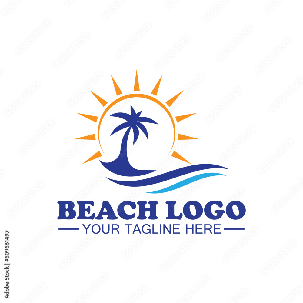 Beach logo design Vector template Beach logo design Vector template