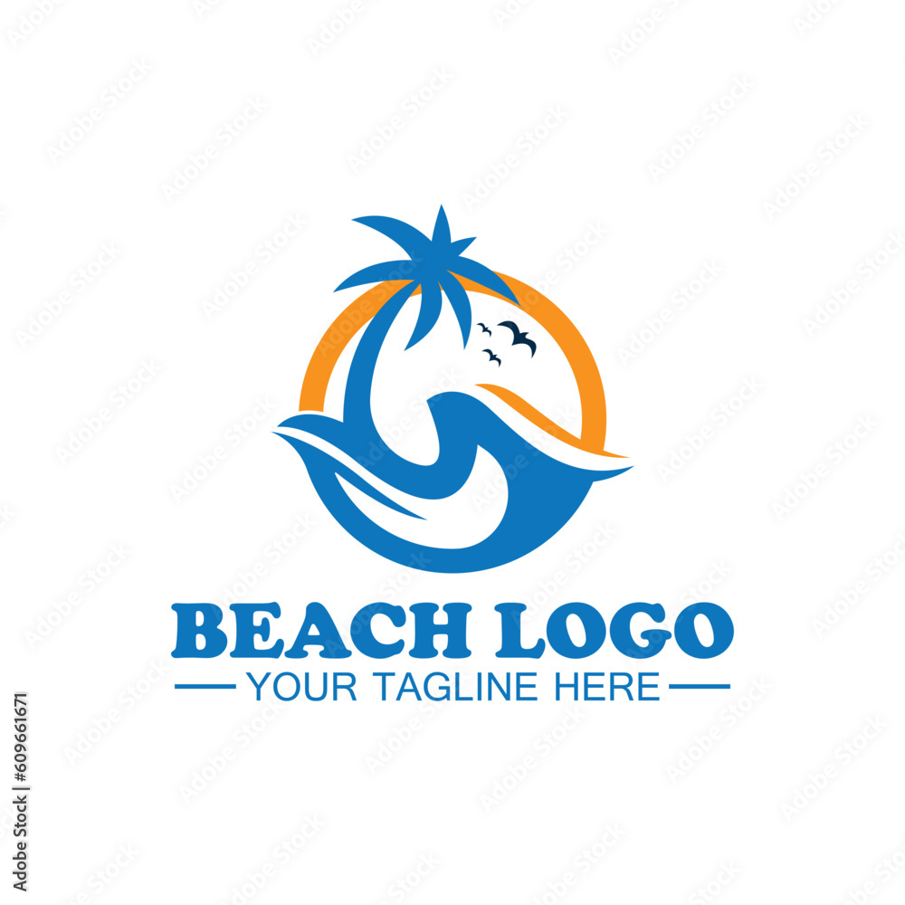Beach logo design Vector template Beach logo design Vector template