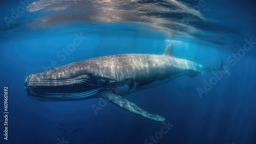 blue whale created with Generative AI technology