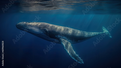 blue whale created with Generative AI technology © Robert Herhold